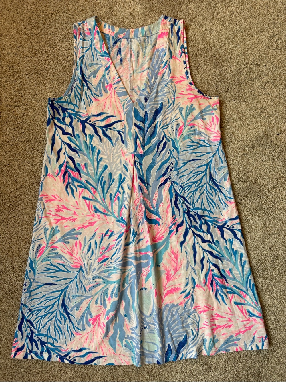 Lilly Pulitzer Sleeveless Mini Dress in Blue, Light Blue & Pink